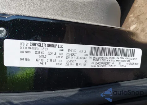 2014 Chrysler Town & Country Touring из США, поврежденный, VIN 2C4RC1BG4ER259327